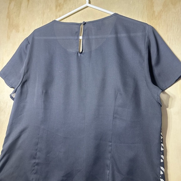 Talbots Sequin Herringbone Plaid Blouse Size 14 - Picture 12 of 13